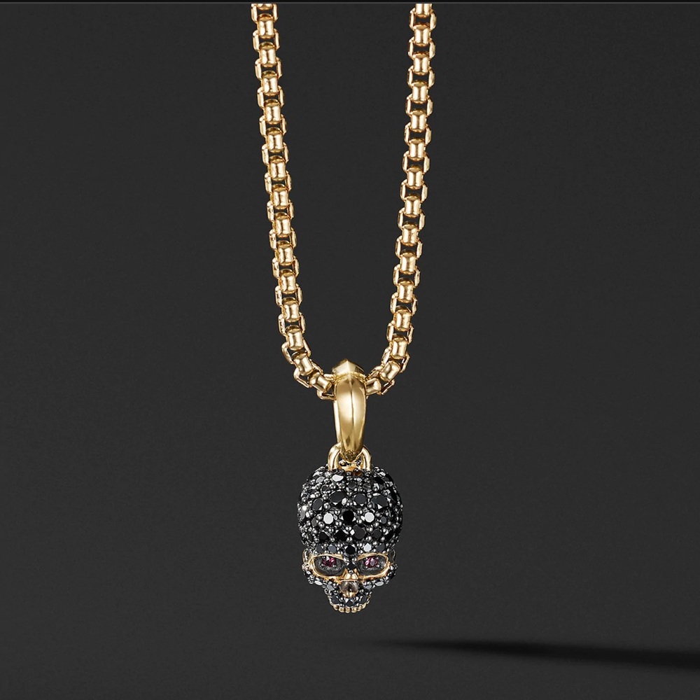 David Yurman black diamond skull